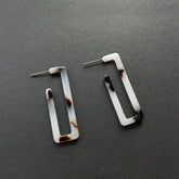 Paperclip Rectangle Tortoise Shell Hoop Earrings